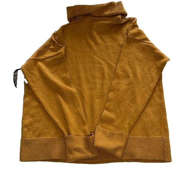 NWT 1.State Sweater XL Caramel Turtleneck Cutout Shoulder Bohochic Casual Cozy* - Picture 3 of 7